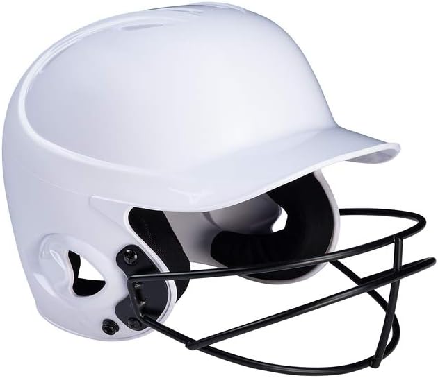 mizuno 棒球击球头盔 mvp 系列纯色击球头盔,带快速垒球面罩